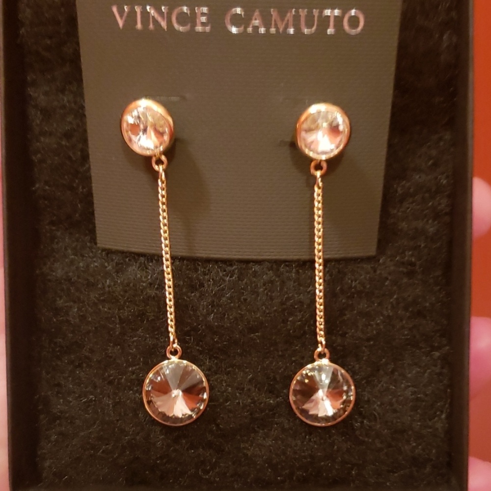 Vince Camuto 2 Color Crystal Dangle Earrings